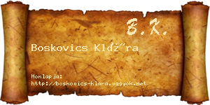 Boskovics Klára névjegykártya